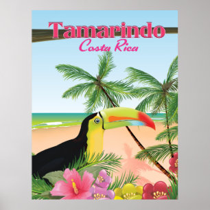 Póster de vacaciones en la playa Tamarindo Costa R