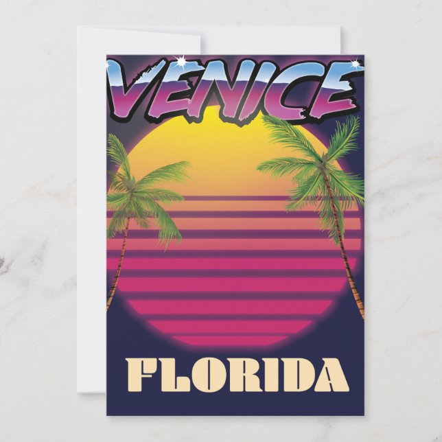 Poster de vacaciones retro de Venecia Florida (Anverso)