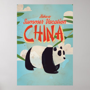 Póster de vacaciones vintage de China