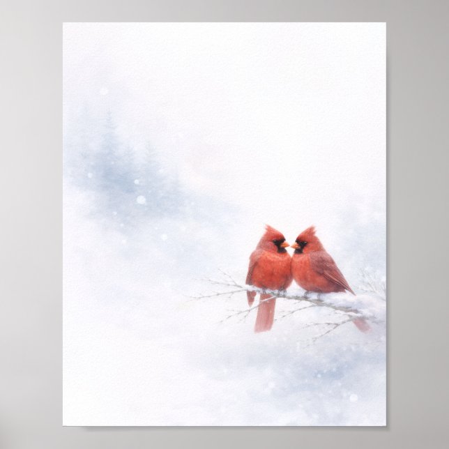 Póster de valor de acuarela de invierno de cardena (Frente)