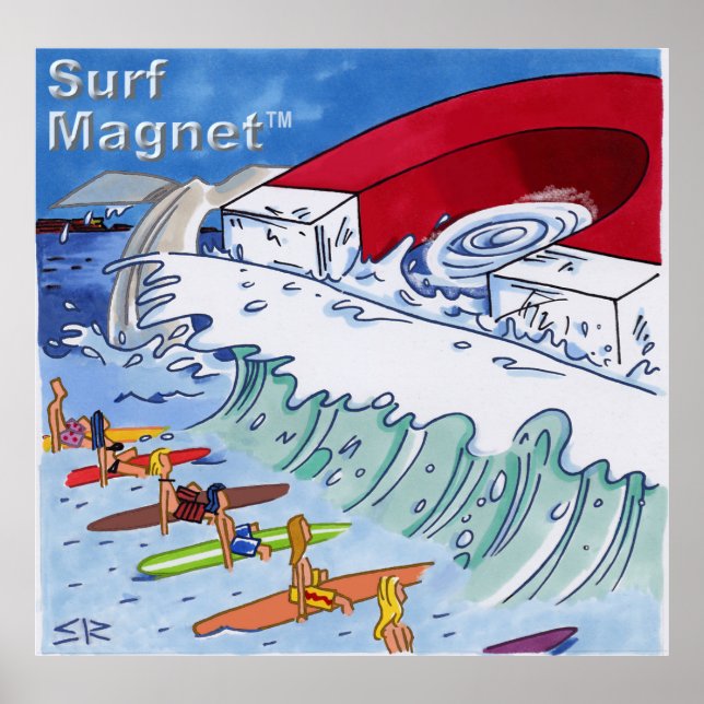 Póster de valor mate Surf Magnet (Frente)
