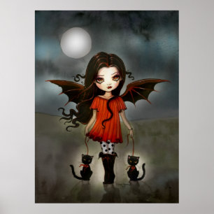 Póster de vampiro lindo niño de Halloween