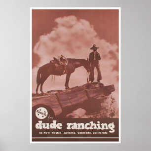 Póster de vaquero Arte de rancho Impresión de hoga
