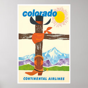 Póster de vaquero de arte occidental de Colorado