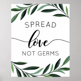Póster de vegetación acuarela Difunde amor no gérm