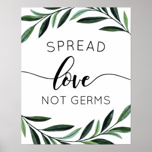 Póster de vegetación acuarela Difunde amor no gérm