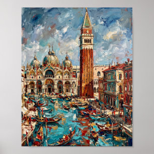 Póster de Venecia Lujo Pintura al Óleo Abstracta