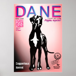 Póster de Venta de Cachorro Especial de Gran Danés
