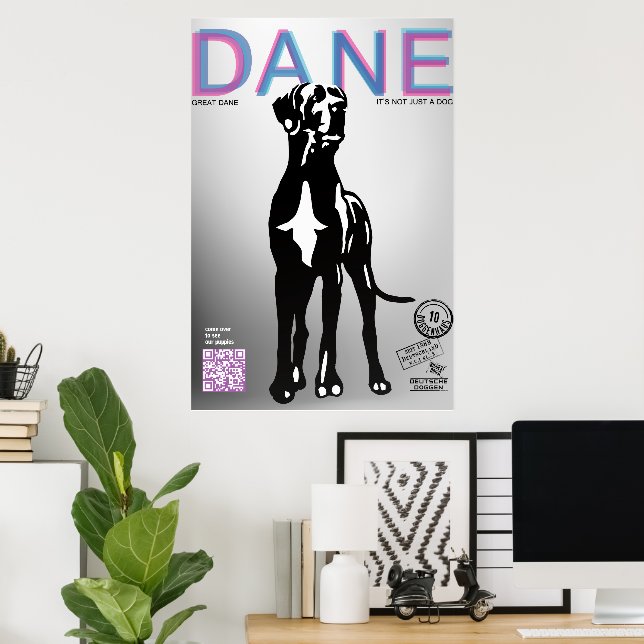 Póster de venta de cachorros de Gran Danés (Oficina en casa)