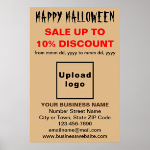 Póster de venta de Halloween de negocio en color m