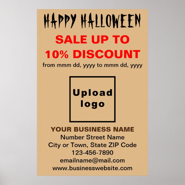 Póster de venta de Halloween de negocio en color m (Frente)