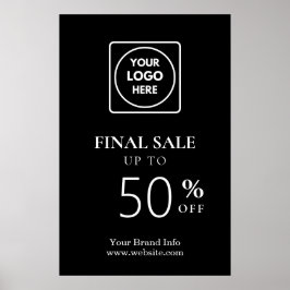 Póster de venta final negra | Negocio de descuento