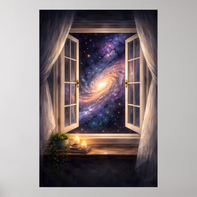 Póster de ventana a la galaxia (Frente)