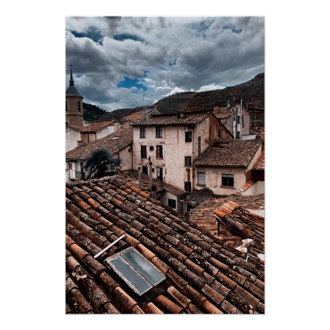 Póster de ventana de ático antiguo (Anverso)