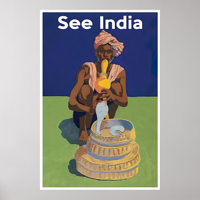 Póster de Ver India Impresión de Arte de Viaje Vin (Frente)