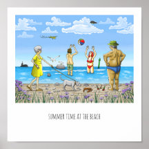 Póster de verano en la playa