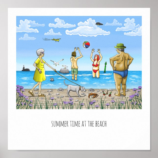 Póster de verano en la playa (Frente)
