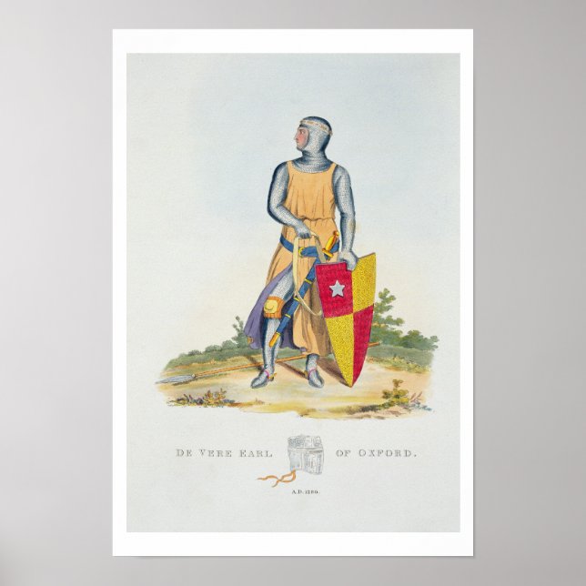 Póster De Vere, Conde de Oxford, 1280, de 'Antigua Armou' (Frente)