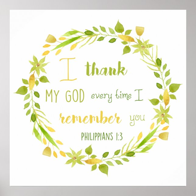 póster de versículo bíblico de Philippians con acu (Frente)