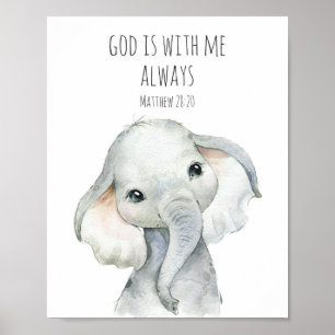 Póster de versículo bíblico para niños Dios está c