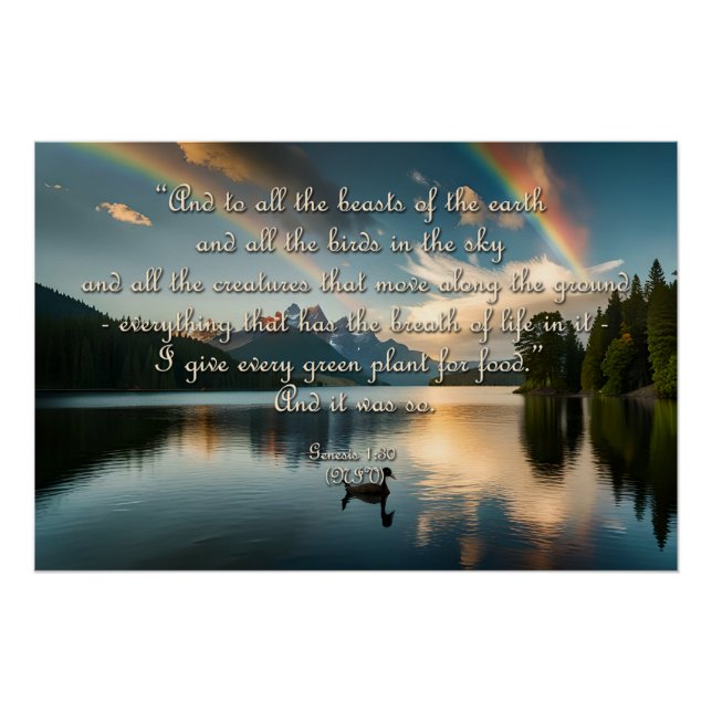 Poster de versos animales - Génesis 1:30 (Anverso)
