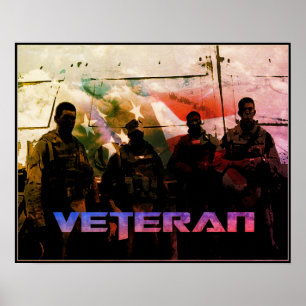 Póster de veterano americano