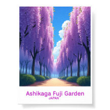 Póster de viaje a Ashikaga Flower Park Japón