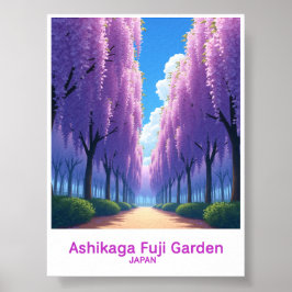 Póster de viaje a Ashikaga Flower Park Japón