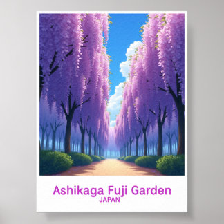 Póster de viaje a Ashikaga Flower Park Japón
