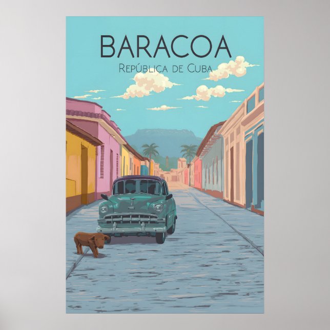 Póster de viaje a Baracoa Cuba (Frente)