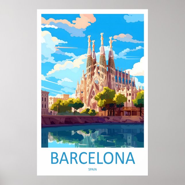 Póster de viaje a Barcelona España 3 (Frente)