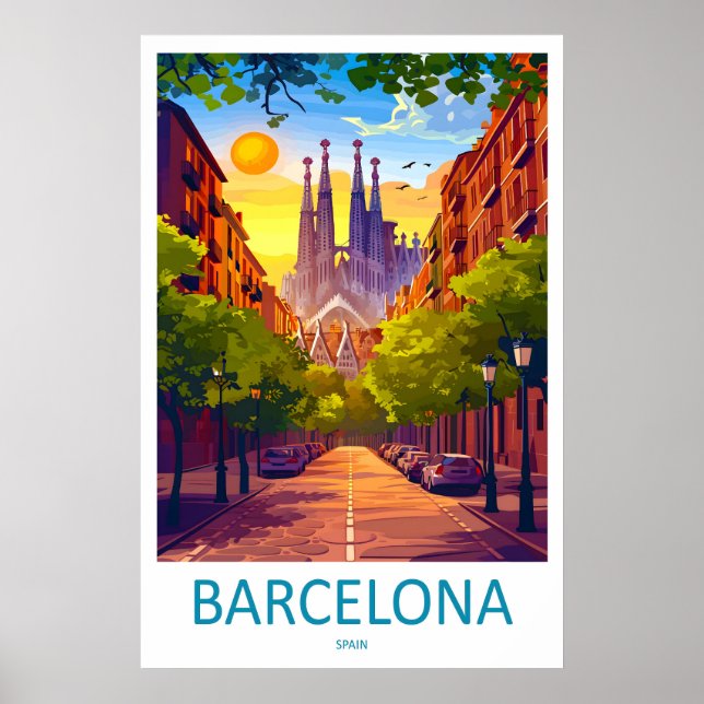 Póster de viaje a Barcelona España 4 (Frente)