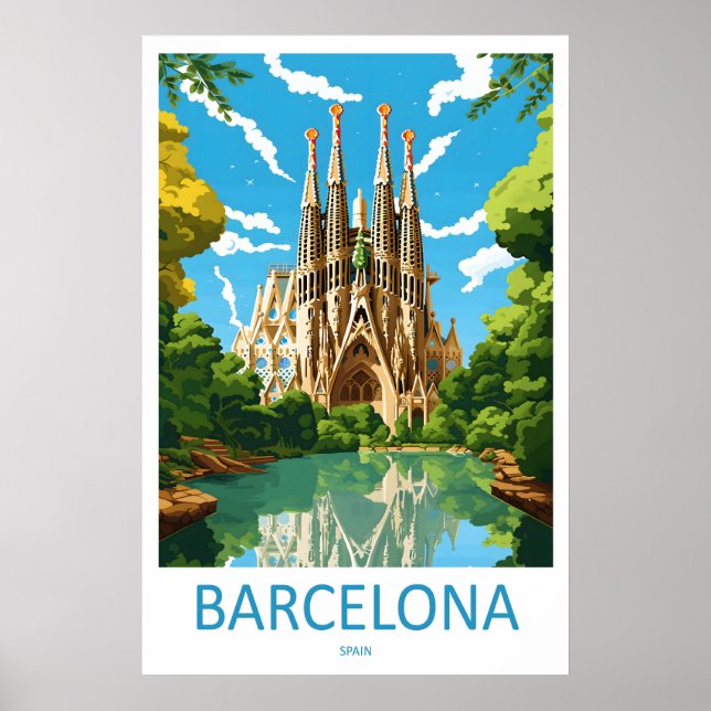 Póster de viaje a Barcelona España 5 (Frente)