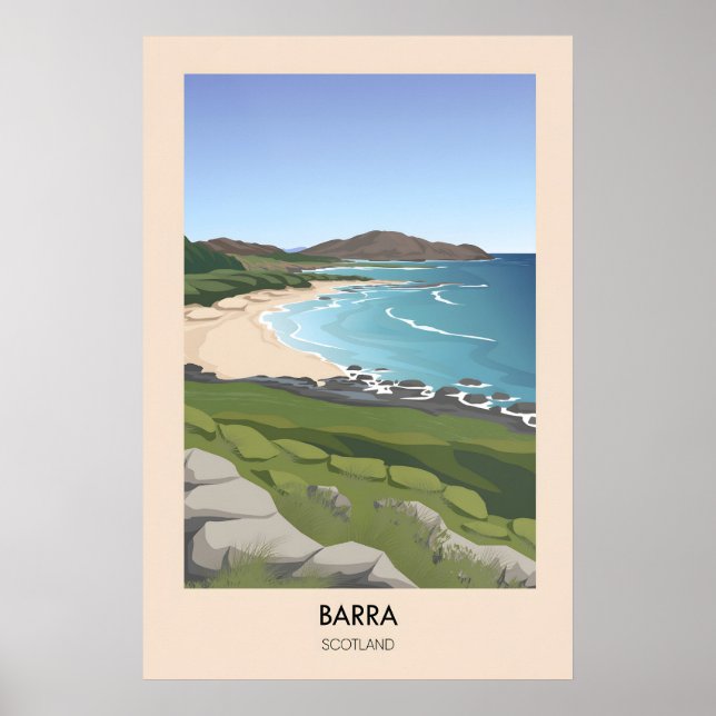 Póster de viaje a Barra Escocia (Frente)
