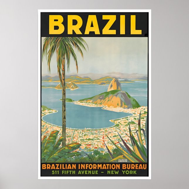 Póster de viaje a Brasil Río de Janeiro Impresión  (Frente)