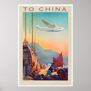 Póster de viaje a China Arte chino Viajero del mun