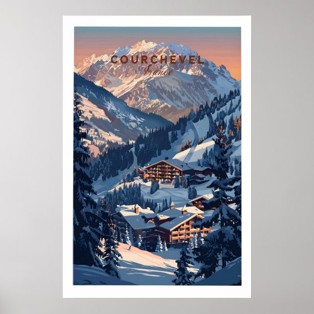 Póster de viaje a Courchevel - Francia 1 (Frente)