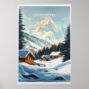 Póster de viaje a Courchevel Francia Courchevel Vi