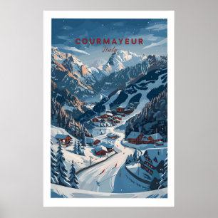 Póster de viaje a Courmayeur - Italia 1