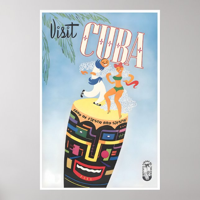 Póster de viaje a Cuba Impresión de arte cubano (Frente)