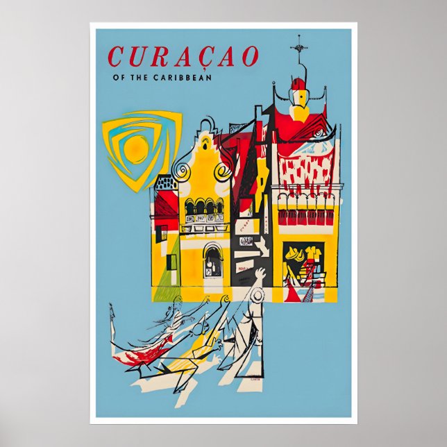 Póster de viaje a Curazao, impresión de póster del (Frente)