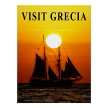 Póster de viaje a Grecia