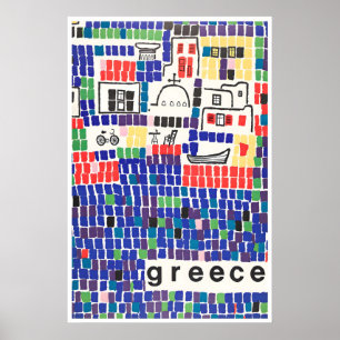 Póster de viaje a Grecia Arte griego Impresión de 