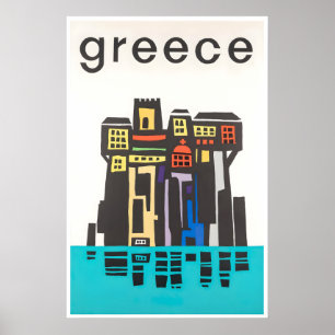 Póster de viaje a Grecia Impresión de arte griego