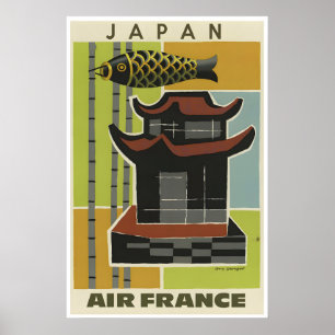 Póster de viaje a Japón Arte japonés Guy Georget P