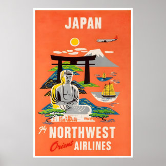 Póster de viaje a Japón Arte japonés Northwest