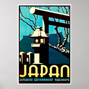 Póster de viaje a Japón Impresión de ferrocarriles