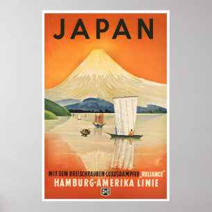 Póster de viaje a Japón Monte Fuji Arte de pared j