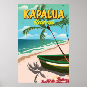 Póster de viaje a Kapalua Hawaii