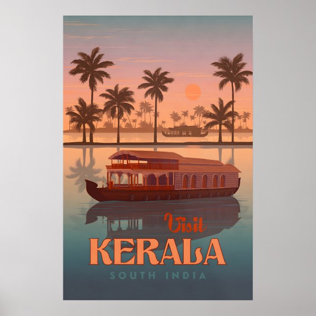 Póster de viaje a Kerala India (Frente)